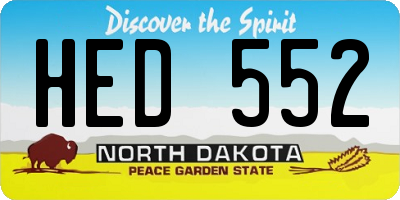 ND license plate HED552