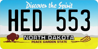 ND license plate HED553