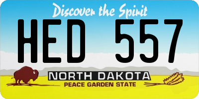 ND license plate HED557
