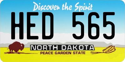 ND license plate HED565
