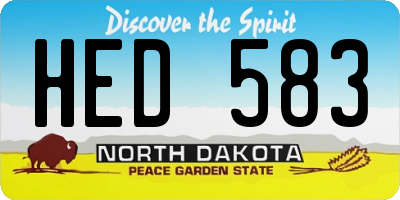 ND license plate HED583