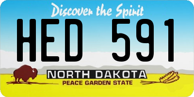 ND license plate HED591