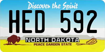 ND license plate HED592