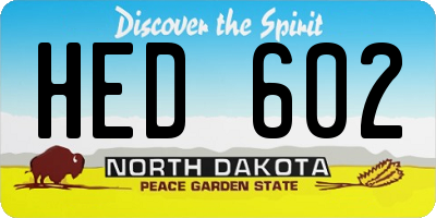 ND license plate HED602