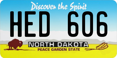 ND license plate HED606