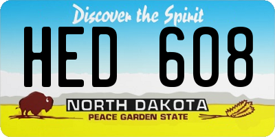 ND license plate HED608