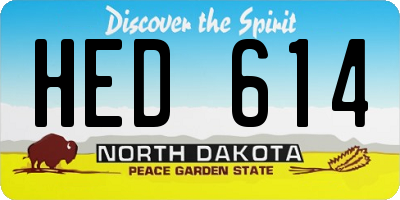 ND license plate HED614