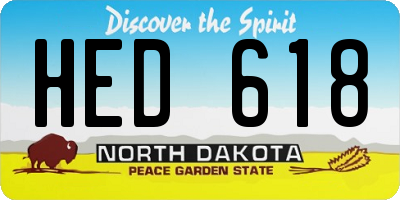ND license plate HED618