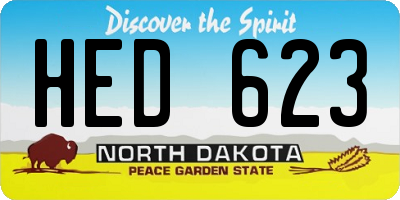 ND license plate HED623