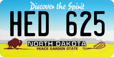 ND license plate HED625