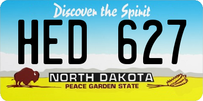 ND license plate HED627
