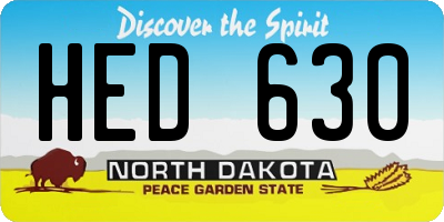 ND license plate HED630