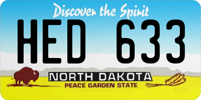 ND license plate HED633