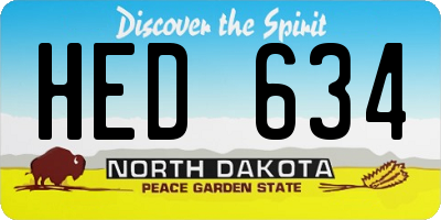ND license plate HED634