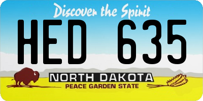 ND license plate HED635