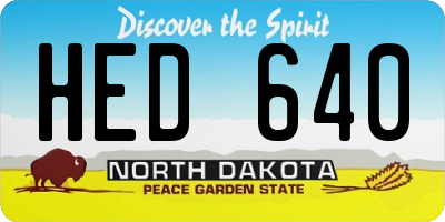 ND license plate HED640