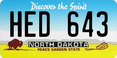 ND license plate HED643