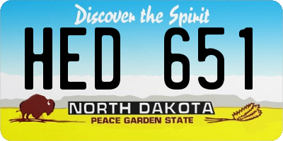 ND license plate HED651