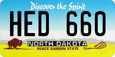 ND license plate HED660