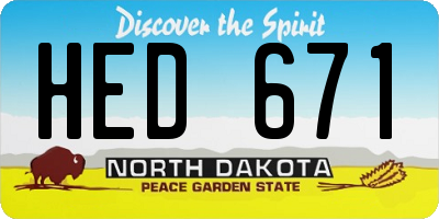 ND license plate HED671