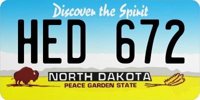 ND license plate HED672