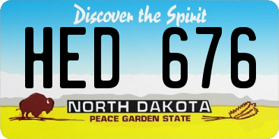 ND license plate HED676