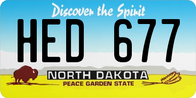 ND license plate HED677