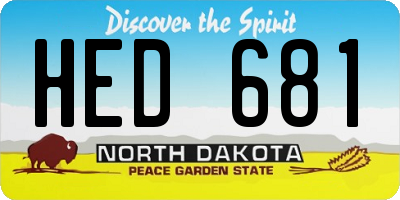 ND license plate HED681