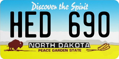 ND license plate HED690