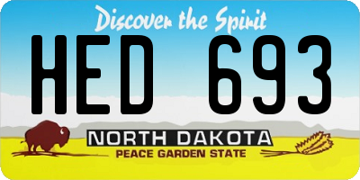 ND license plate HED693