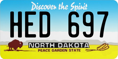 ND license plate HED697