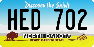 ND license plate HED702