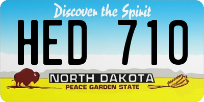 ND license plate HED710