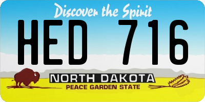 ND license plate HED716