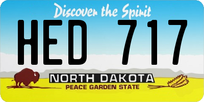 ND license plate HED717
