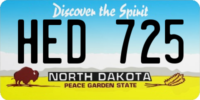 ND license plate HED725