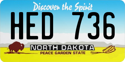 ND license plate HED736