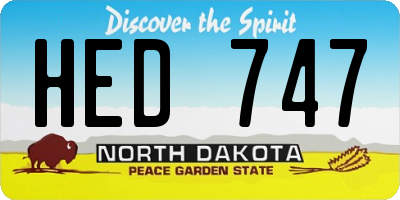 ND license plate HED747