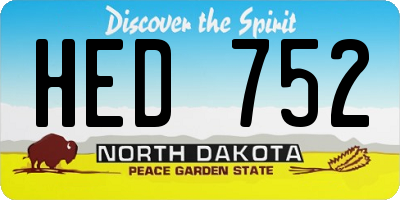 ND license plate HED752