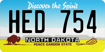 ND license plate HED754