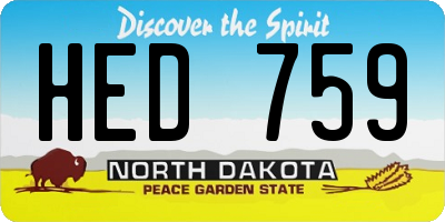 ND license plate HED759