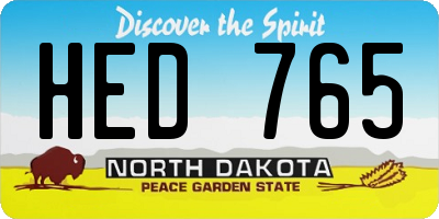 ND license plate HED765