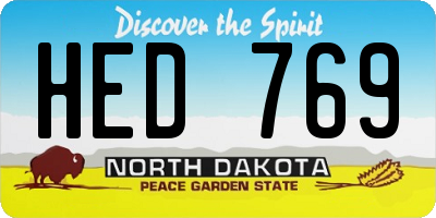 ND license plate HED769