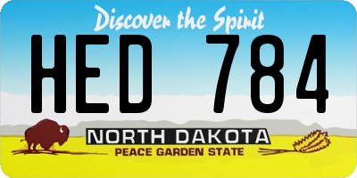 ND license plate HED784