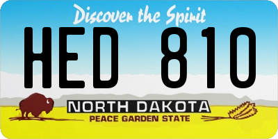 ND license plate HED810