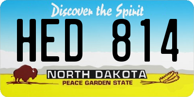 ND license plate HED814