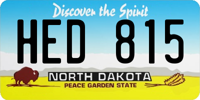 ND license plate HED815