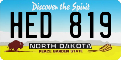 ND license plate HED819