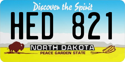 ND license plate HED821