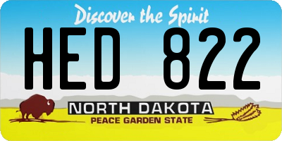 ND license plate HED822